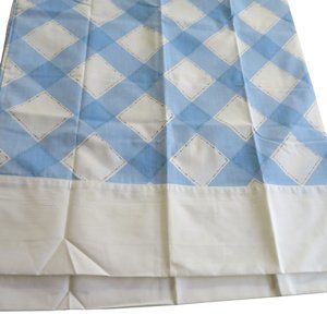 Vintage 70s JP Stevens Pair of 2 King Size Pillowcases Blue White Percale NEW